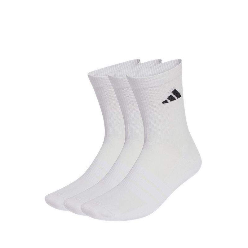 Unisex Cushioned Sportswear Crew Socks 3 Pair Pack - White
