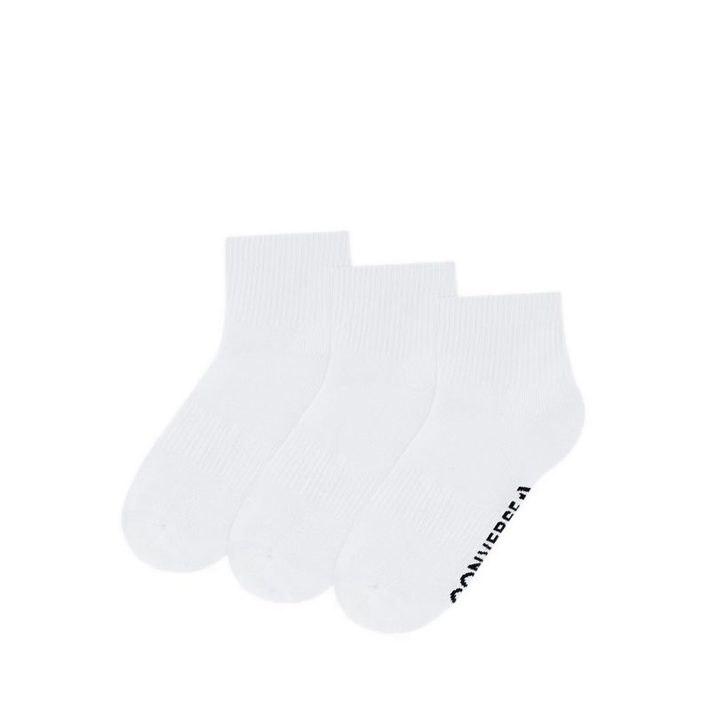 3 Packs Foundational Men's Quarter Socks - White