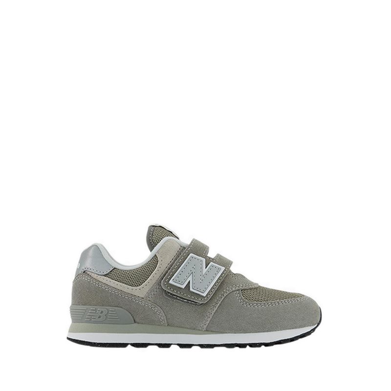 574 Hook & Loop Boys Play School Sneakers - Grey with White