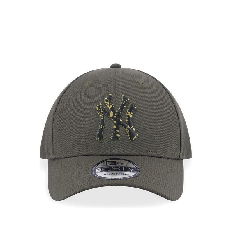 9FORTY Splatter Logo New York Yankees Men's Caps - New Olive