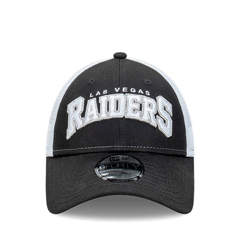 9FORTY Snap Trucker White Las Vegas Raiders Men's Caps - Black