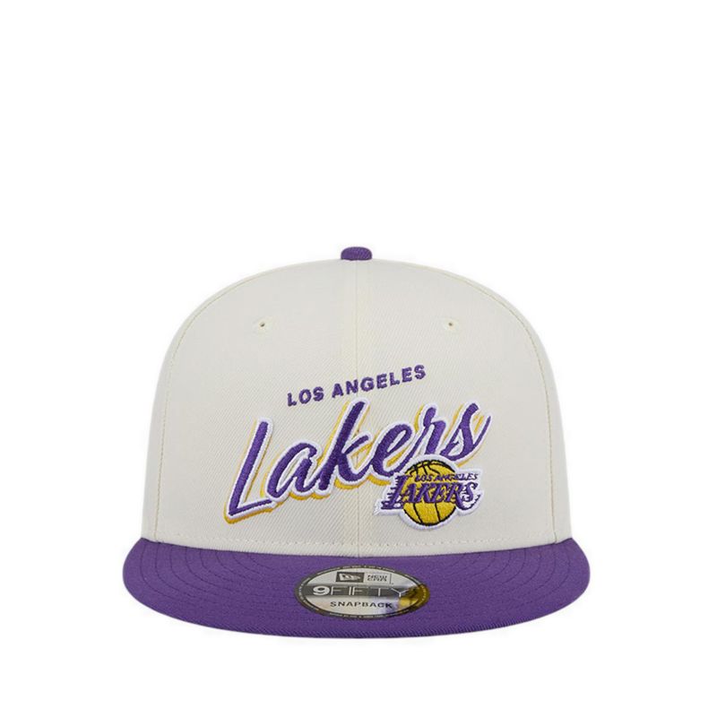 9FIFTY 2 Tone Script NBA Los Angeles Lakers Men's Caps - Chrome White