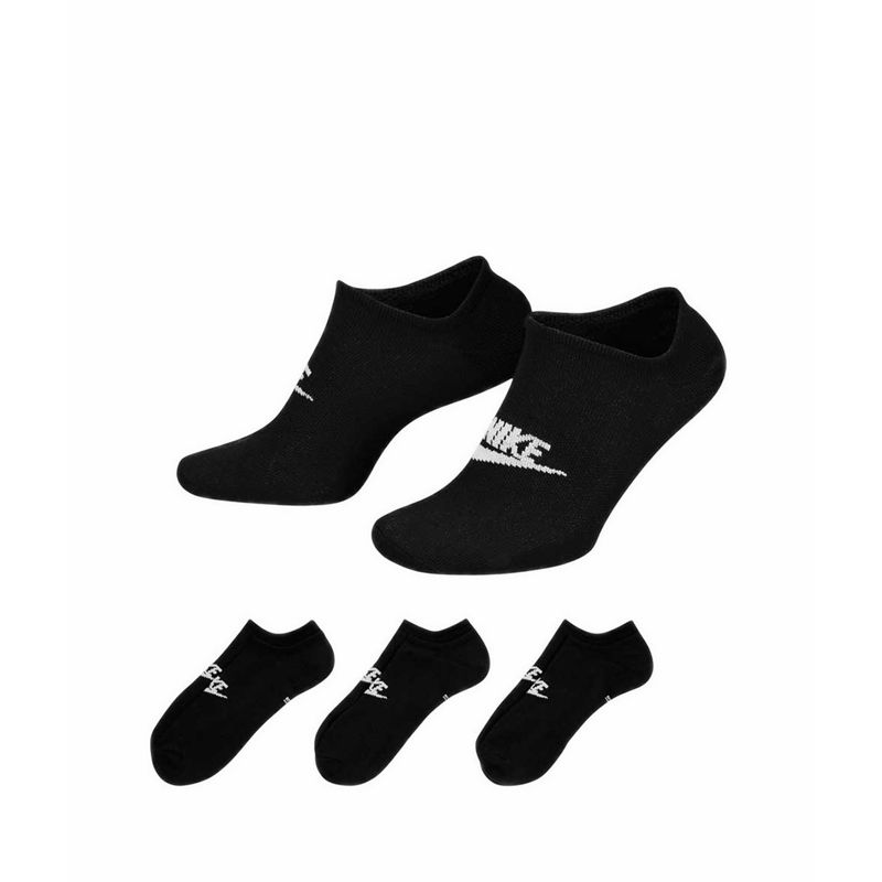 Sportswear Everyday Essential No-Show Socks (3 Pairs) - Black