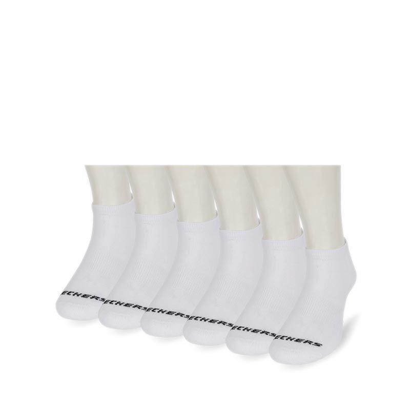 Skechers 6 Pack Low Cut Adult's Unisex Socks - White