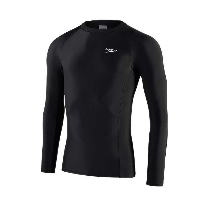 Mens Essential Long Sleeve Rash Top - Black
