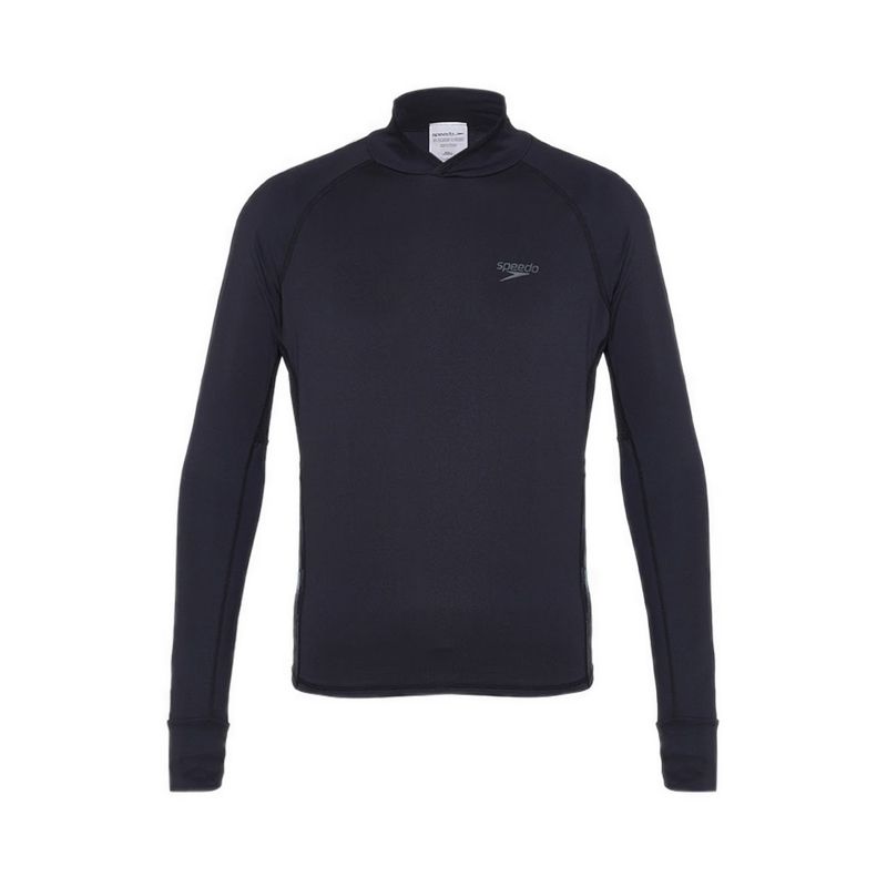 Male Deluxe Long Sleeves Breathable Water Activity Top - Black/Marine Blue